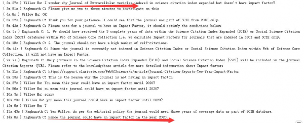 可能要到2020年Journal of Extracellular Vesicle才会有第一个影响因子