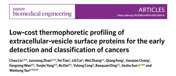 国家纳米中心孙佳姝组开发外泌体检测新方法用于癌症早期诊断|Nature子刊