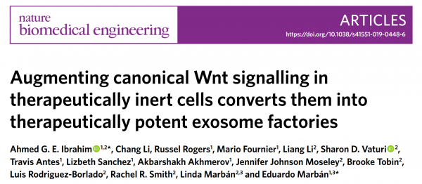Nature子刊：利用Wnt信号通路可提高细胞及其外泌体的治疗效果