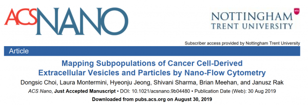 ACS Nano：纳米流式在癌细胞外膜泡/颗粒亚群分析中的应用