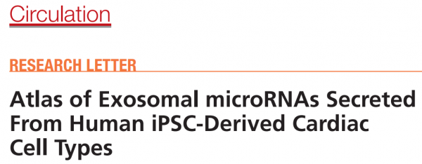 Circulation：人iPSC及其分化的心脏细胞的外泌体miRNAs图谱