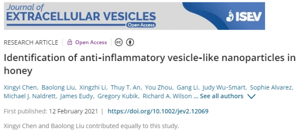 关于蜂蜜，你所不了解的故事——JEV：蜂蜜中囊泡样纳米粒子的抗炎作用