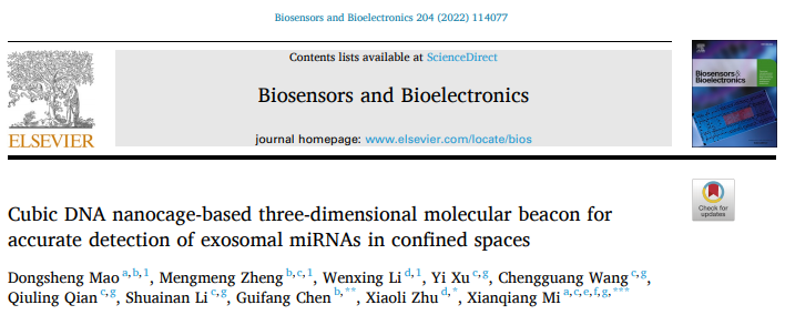 Biosensorsand Bioelectronics | 上海微系统所：在外泌体miRNA原位荧光检测技术方面取得进展