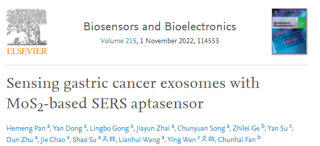 Biosens Bioelectron|南京邮电汪联辉/苏邵和南京理工万莹：普适型表面增强拉曼光谱传感平台构建及外泌体高灵敏检测