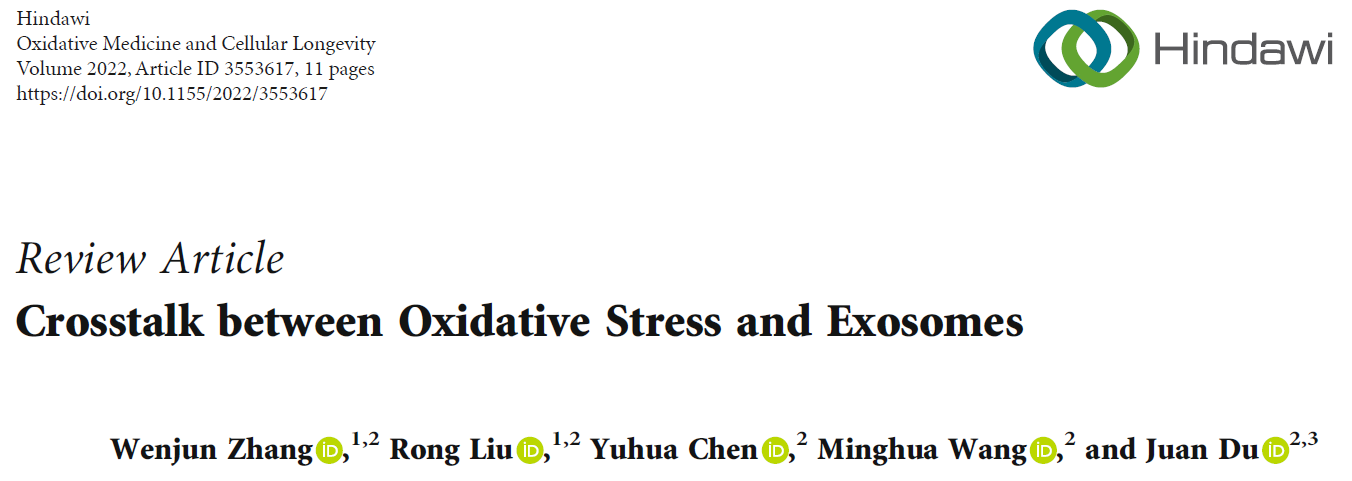 Oxid Med Cell Longev | 香港中文大学（深圳）医学院杜鹃教授团队：氧化应激与外泌体的相互作用