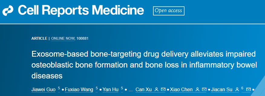 Cell Reports Medicine | 上海大学转化医学研究院/长海医院：基于骨靶向外泌体治疗炎症性肠病骨丢失