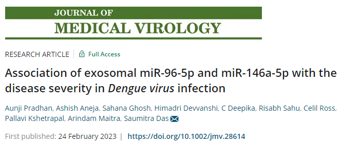 J Med Virol丨外泌体miRNA与登革热病毒感染严重程度之间的相关性分析