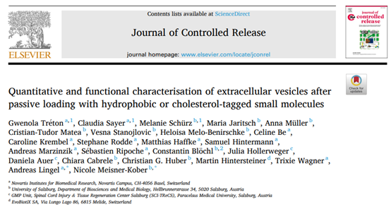 J Control Release：被动装载疏水或胆固醇标记的小分子后EV的定量和功能表征