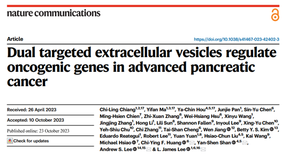 ​Nat Commun：双靶向细胞外囊泡用于晚期胰腺癌治疗的研究