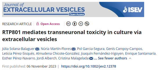 JEV：RTP801通过细胞外囊泡介导毒性跨神经元传递