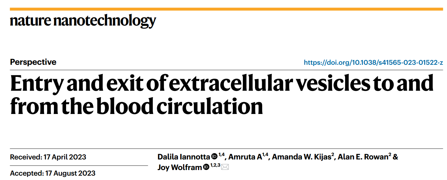 Nat Nanotechnol：细胞外囊泡进出血液循环的方式