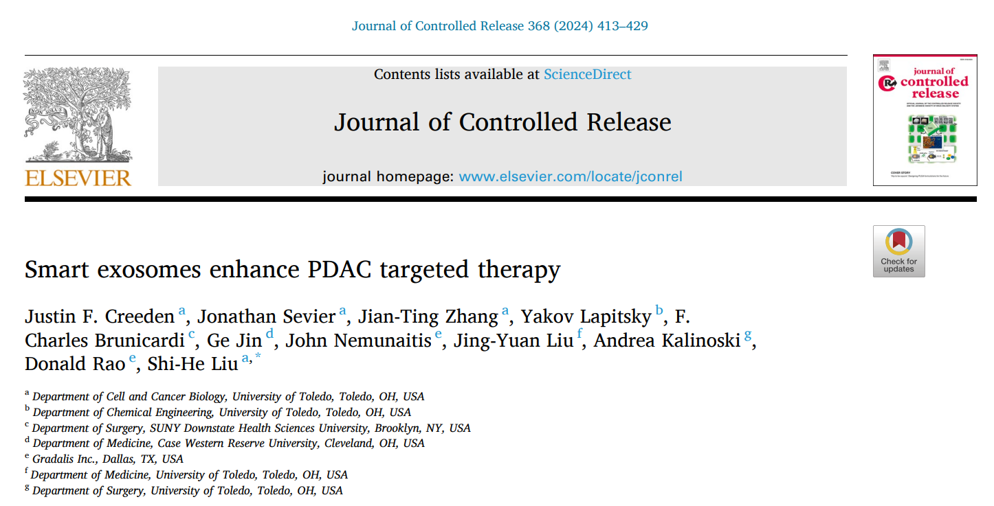 【J Control Release】智能外泌体增强胰腺导管腺癌的靶向治疗