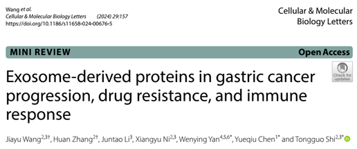 Cell Mol Biol Lett｜苏州大学附属第一医院石通国副研究员团队：外泌体蛋白在胃癌进展，药物抵抗和免疫应答中的进展