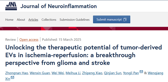 Journal of Neuroinflammation｜南昌大学辛文强：揭示如何运用胶质瘤来源EVs发挥对缺血性脑卒中治疗潜力